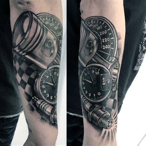 40 Checkered Flag Tattoo Ideas For Men - Racing Designs