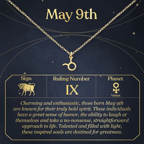 May 9th Necklace Present for Birthday, Celebration, Gift for Her, Taurus | Taurus necklace ...