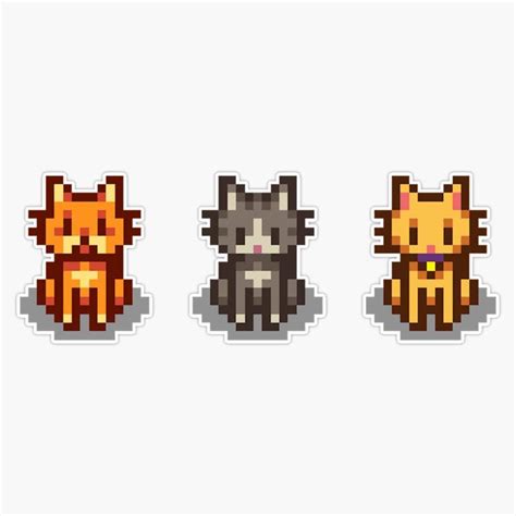 Amazon.co.jp: Leyland Designs Stardew Valley Pets: 3匹の猫ステッカー 屋外定格ビニール ...