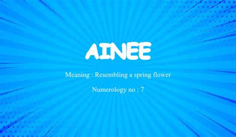 Ainee Name Meaning