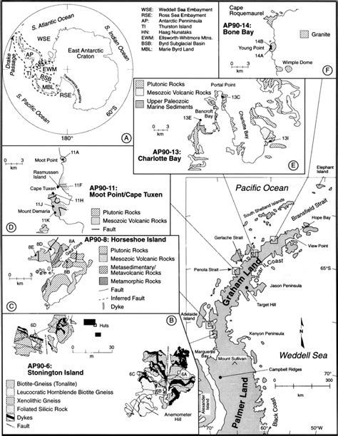 Geologic map of Graham Land, northern Antarctic Peninsula, showing... | Download Scientific Diagram