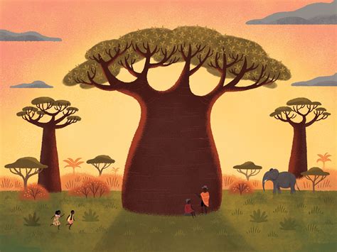 Baobab by Emily Dove Tree Illustration, Character Illustration, Africa Rocks, African Tree ...