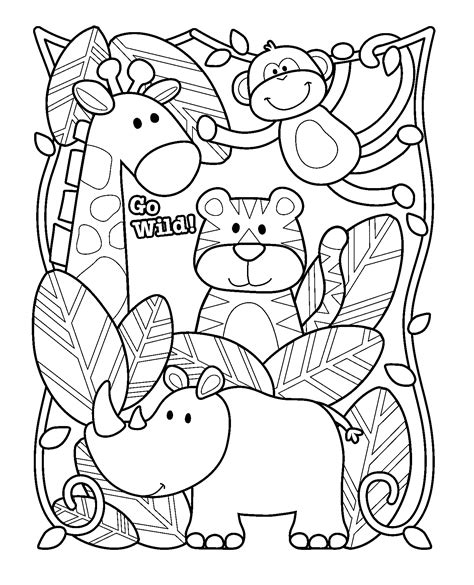 Zoo Animals Printable Coloring Page - Free Printable Coloring Pages