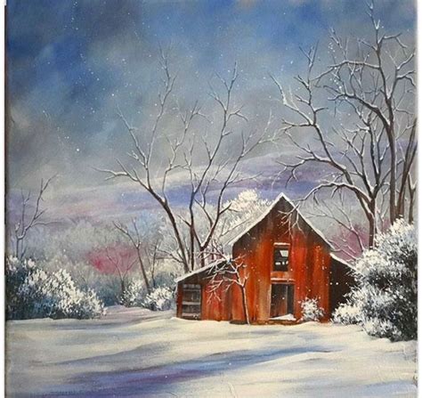 Pin by Susan Vrana on Watercolor | Barn painting, Barn art, Painting snow