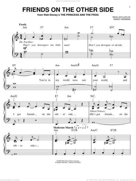 Friends On The Other Side sheet music for piano solo (PDF)