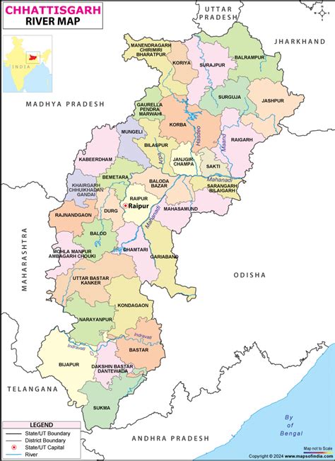 Chhattisgarh Rivers Map