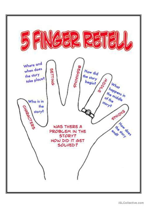 5 Finger Retell: English ESL worksheets pdf & doc