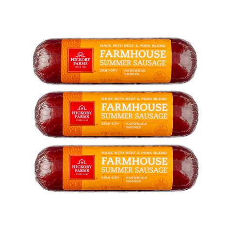 *5/9/2024* Hickory Farms Farmhouse Summer Sausage 3-Pack, 10 ounces ...