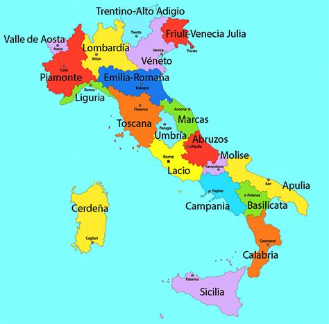 Mapa de Italia - datos interesantes e información sobre el país