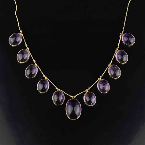 Vintage 14K Gold 70 CTW Amethyst Fringe Necklace – Boylerpf