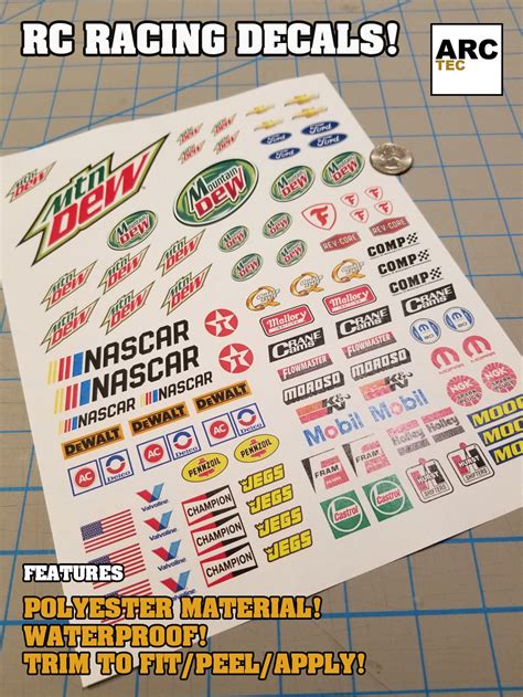 RC Racing Decals Set-05 for 1/10 1/12 Scale Vehicles | Etsy