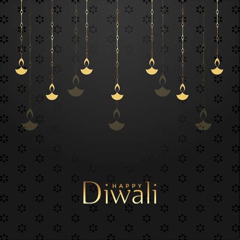 Free Vector | Happy diwali black and gold festival background design