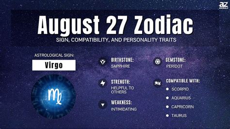 August 27 Zodiac Sign Personality