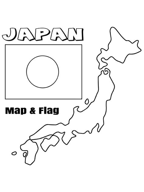 Japan Flag and Map Färbung Seite - Kostenlose druckbare Malvorlagen für ...