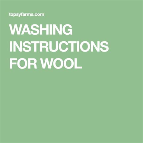 WASHING INSTRUCTIONS FOR WOOL | Washing instructions, Washing ...