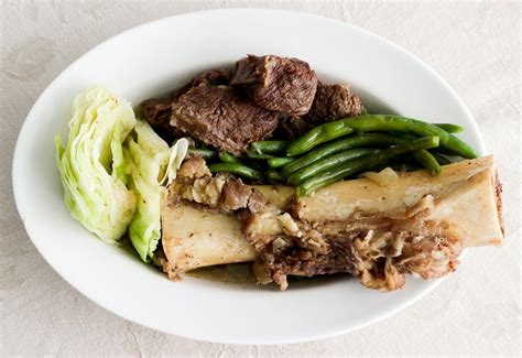 Nilagang Baka - Beef Shank Soup with Cabbage and Green Beans