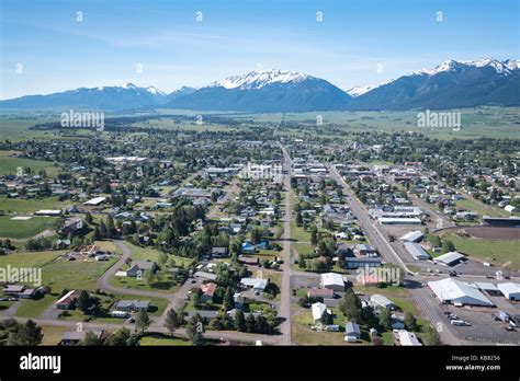 Aerial view of the town of Enterprise in Oregon's Wallowa Valley Stock Photo - Alamy