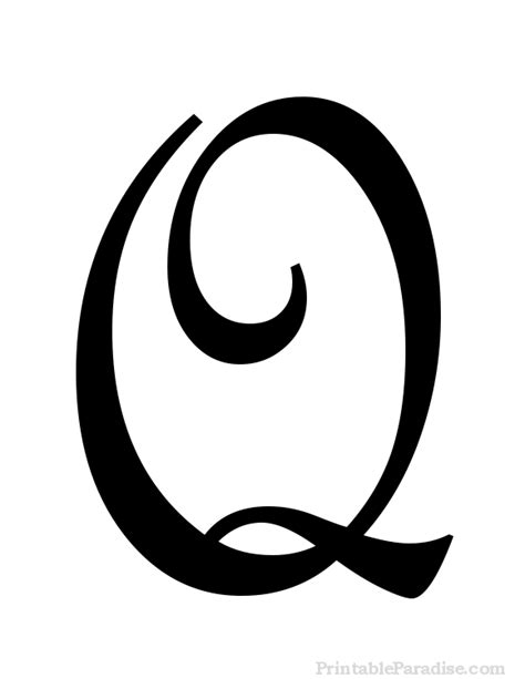 Printable Cursive Letter Q - Print Letter Q in Cursive Writing