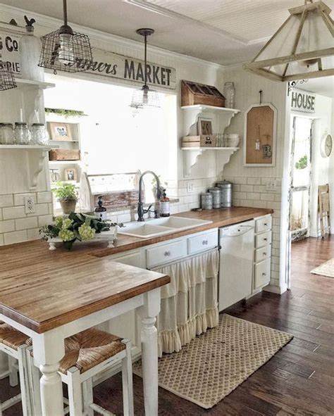 26 Rustic Farmhouse Kitchen Cabinet Makeover Ideas | Kitchen remodel small, White kitchen ...