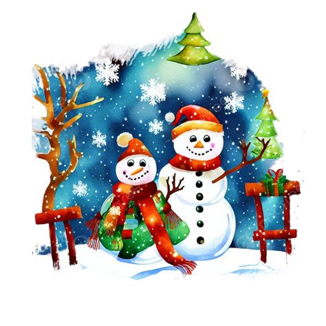 Watercolor Snowman Christmas Art, Snowman, Christmas, Watercolor PNG Transparent Clipart Image ...