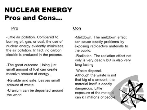 pros and cons - Nuclear Energy