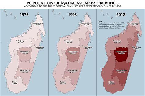 [OC] Official numbers for the population of Madagascar : r/MapPorn