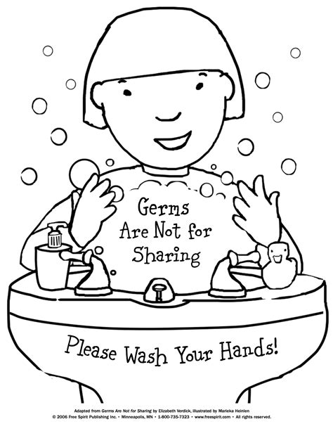 Free printable coloring page to teach kids about hygiene: Germs Are Not ...