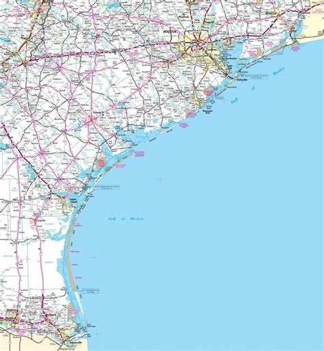 Map Of Texas Coastal Cities And Travel Information | Download Free ...