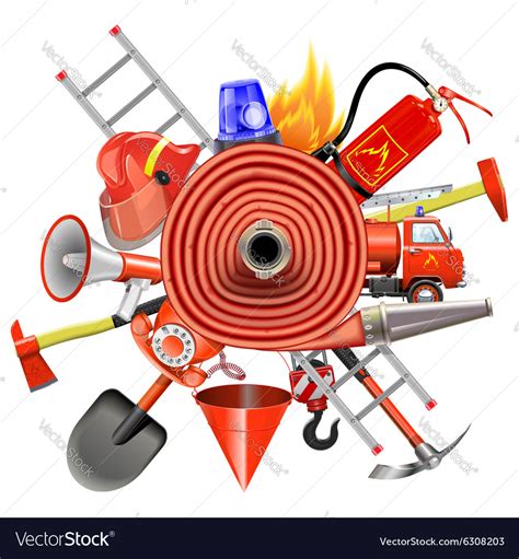 Fire prevention concept with firehose Royalty Free Vector