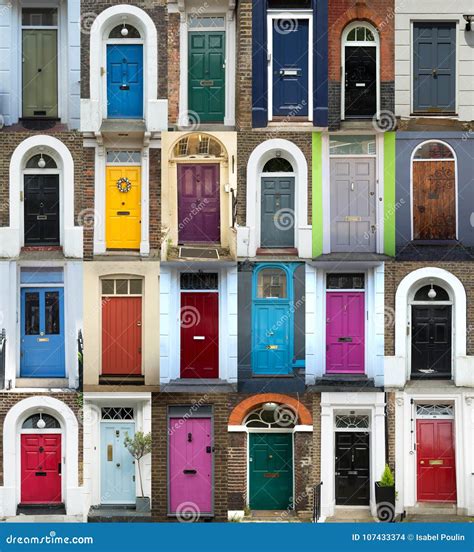 Collage of 24 Colorful Doors in London Stock Photo - Image of antiquity ...