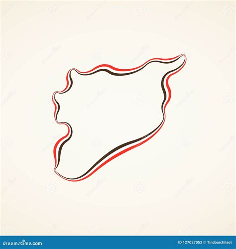 Syria - Outline Map stock vector. Illustration of simple - 127027053