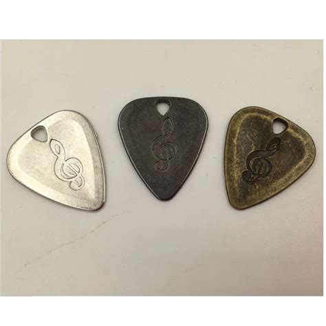 1pcs Metal Guitar Pick For Acoustic/ Electric Guitar silver black bronze color-in Guitar Parts ...