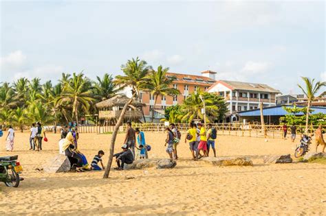 Resorts And Restaurants At The Negombo Beach In Sri Lanka On Public Holiday Of The Vesak Day ...