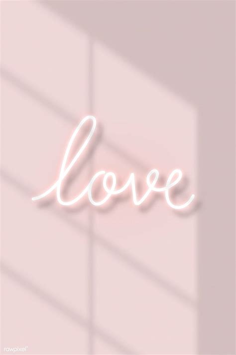 Love neon text with natural light vector. premium / sasi. Pastel pink aesthetic, Pastel pink ...