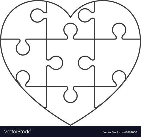 Heart in puzzle pieces icon vector image on VectorStock | Puzzle piece crafts, Puzzle crafts ...