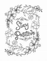 Stay Positive Coloring Page Affirmations  Etsy sketch template
