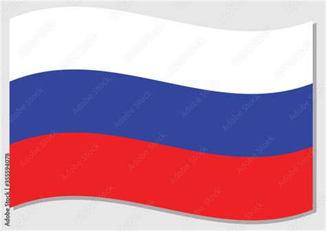 Waving flag of Russia vector graphic. Waving Russian flag illustration ...