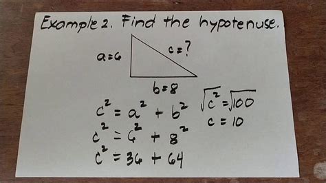 Pythagorean Formula: the use of calculator to find the hypotenuse - YouTube