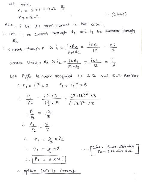 Power dissipated across the 8Ω resistor in the circuit shown here is 2W . The power dissipated ...