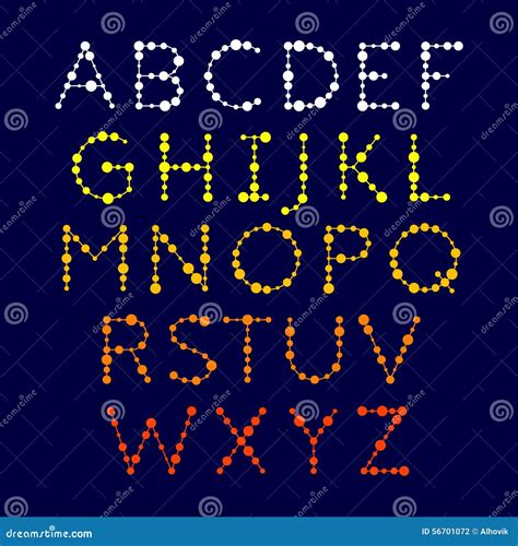 Dotted alphabet stock vector. Illustration of cool, object - 56701072