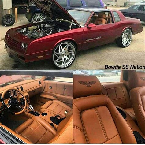 Monte Carlo ss SuperSport burgundy with brown interior custom stitch Chevy Muscle Cars, Custom ...