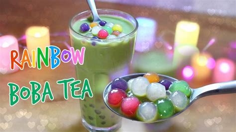 DIY Rainbow Bubble Tea (matcha) 🍵🌈 | Bubble tea, Rainbow bubbles, Matcha bubble tea