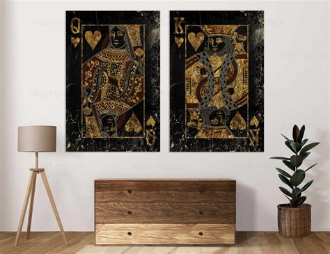 King and Queen Playing Card Set Wall Art His & Hers Wall Art - Etsy