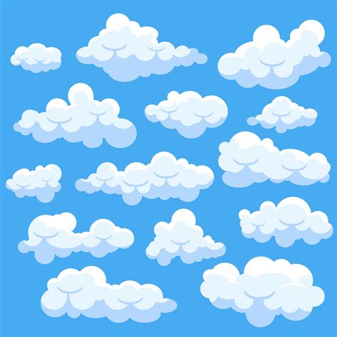 Set of cartoon clouds 1260912 Vector Art at Vecteezy