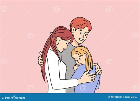 Happy Family with Kid Hugging Stock Vector - Illustration of childhood ...