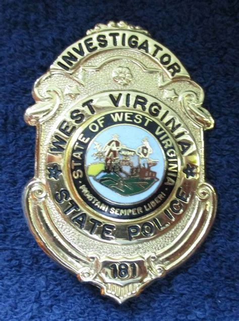 Investigator, West Virginia State Police Badge