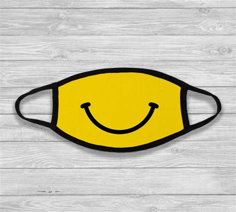 Smiley Face Mask yellow Smiley Face Mask Face Mask Reusable | Etsy