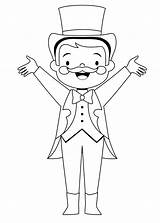 Magician In Tailcoat coloring Page  free And printable sketch template