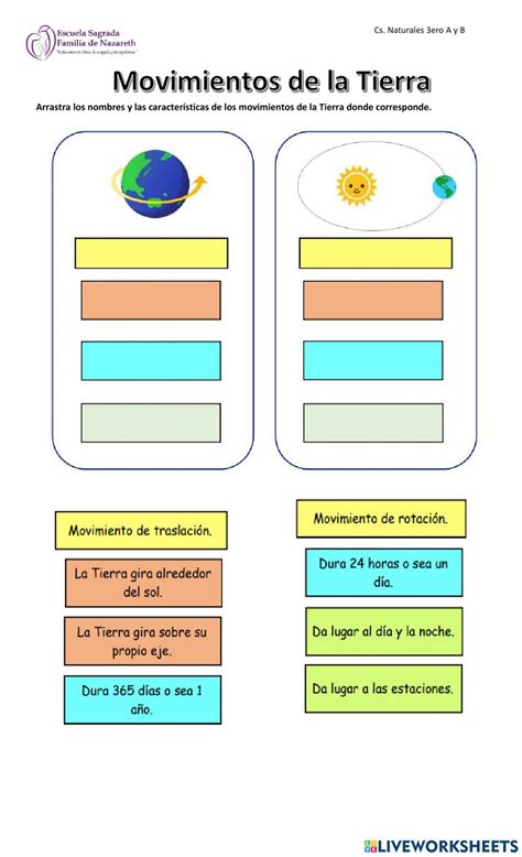 Rotación y traslación de la Tierra worksheet | Social science ...