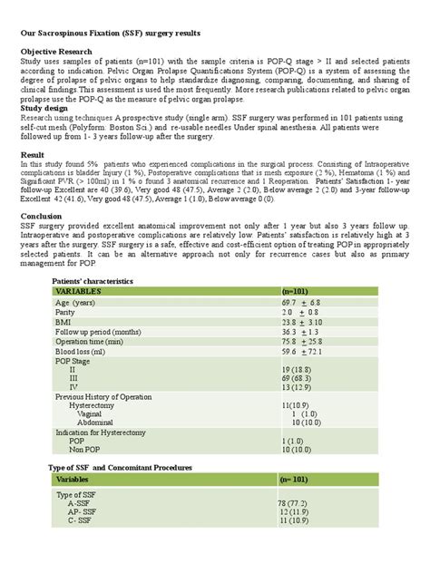 Our Sacrospinous Fixation | PDF | Surgery | Vagina